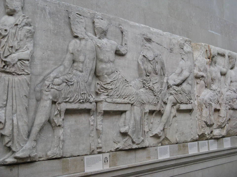 Part of the central section-East frieze-Elgin Marbles-British Museum