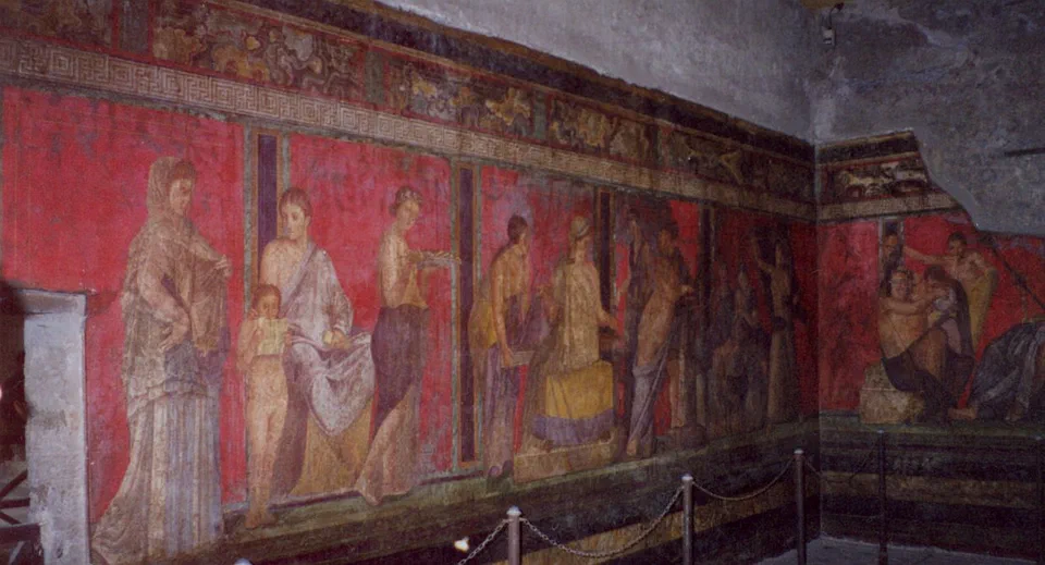 Roman fresco Villa dei Misteri Pompeii 003