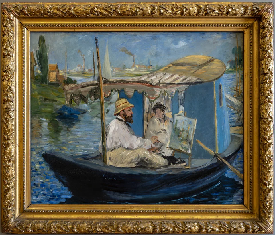 Claude Monet Painting in his Studio - Édouard Manet