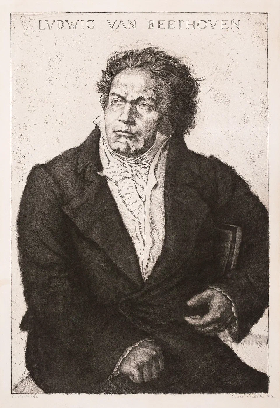 Emil Orlik - Ludwig Van Beethoven (etching) - 10766