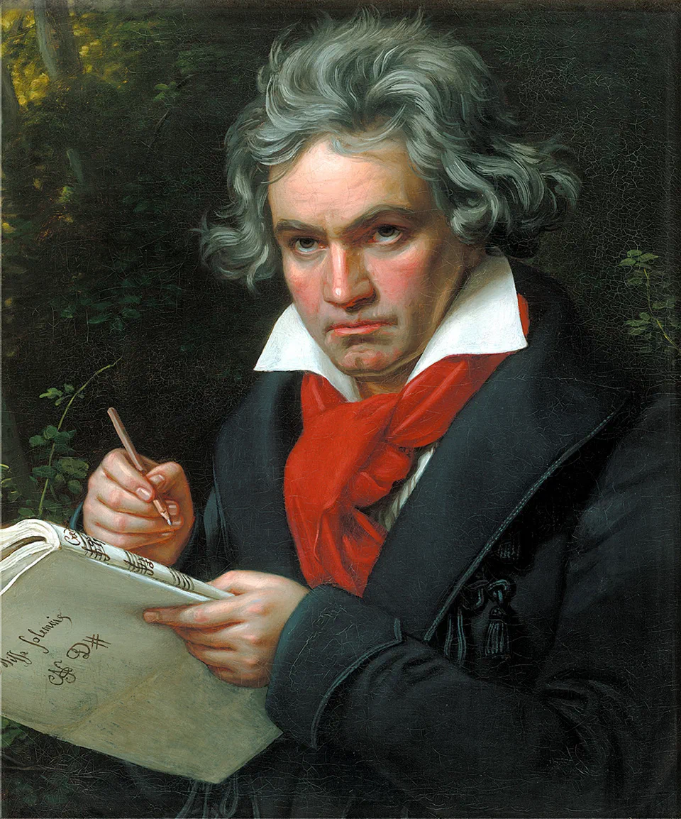 Portrait of Ludwig van Beethoven when composing the Missa Solemnis