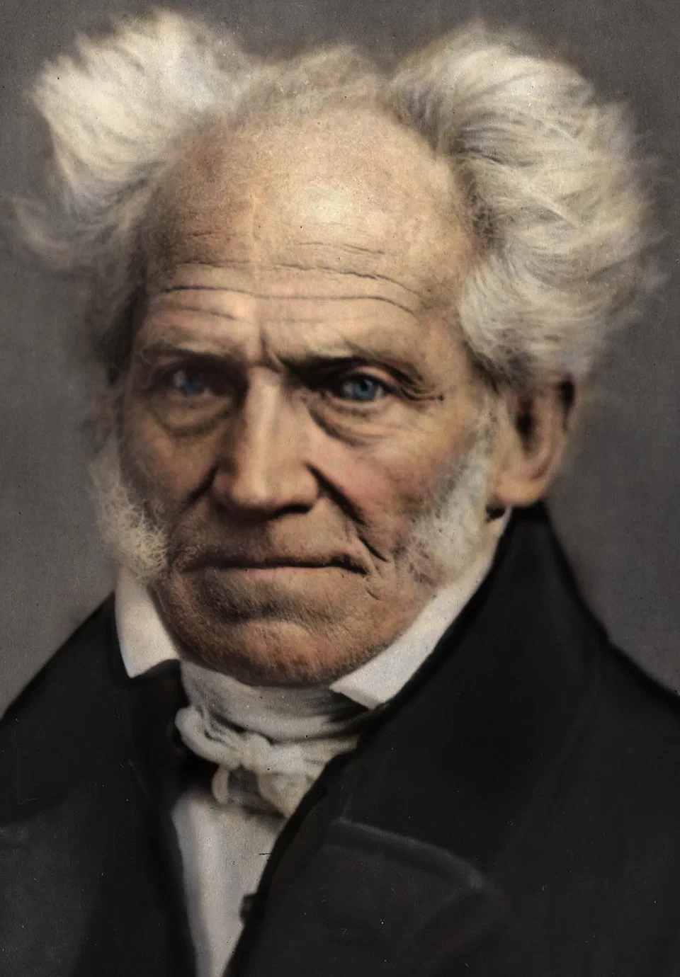 Arthur Schopenhauer colorized (cropped) portrait framed