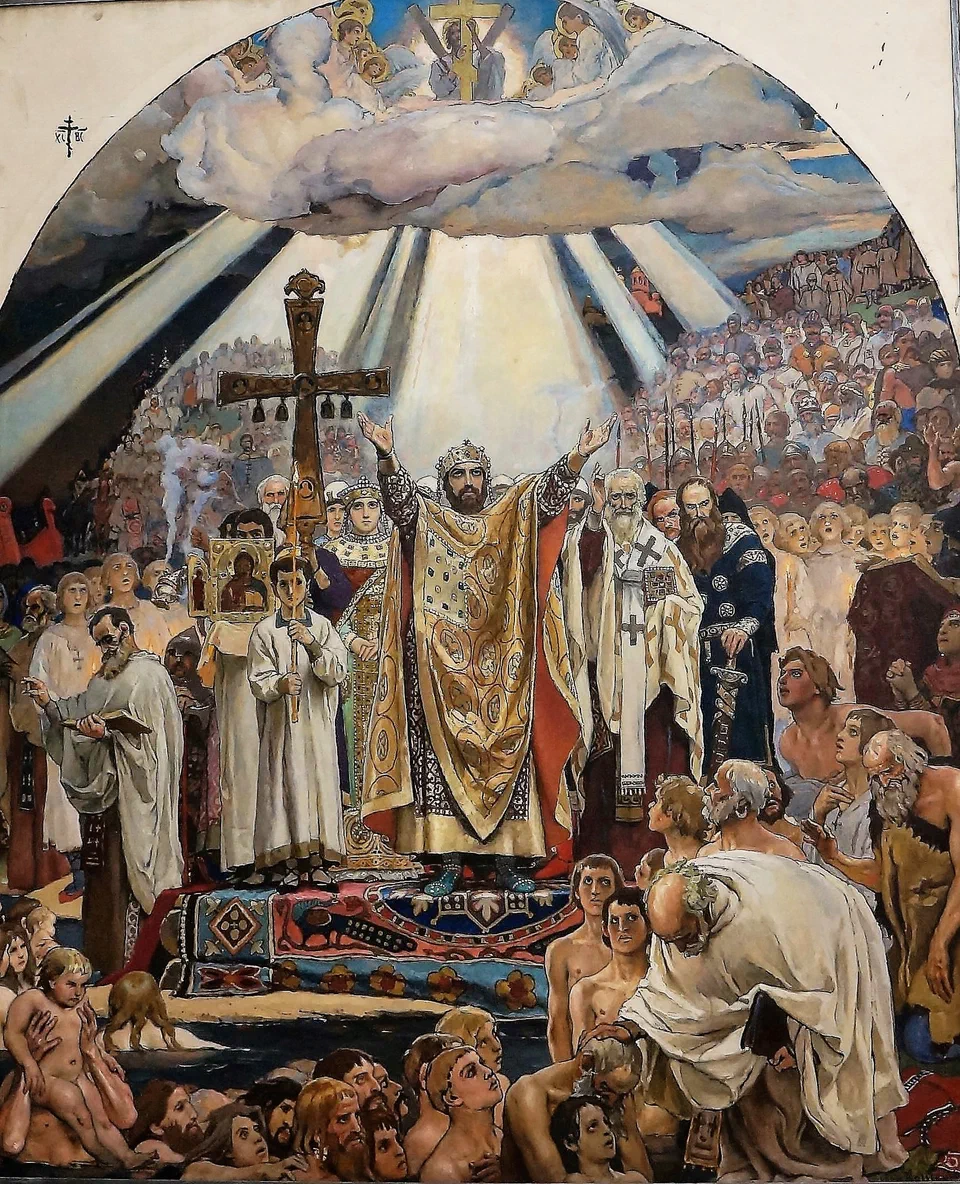 Moscou, galerie Tretiakov.-Baptême de la Russie (Vasnetsov)